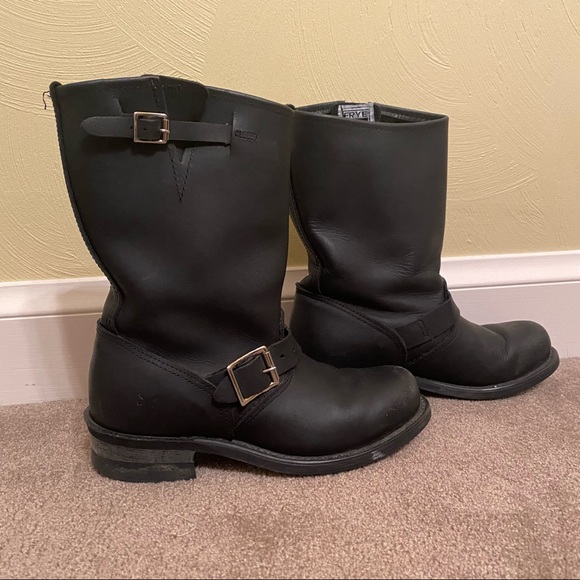 Frye Waterproof Engineer Moto Boot Black 6.5 - Picture 6 of 12